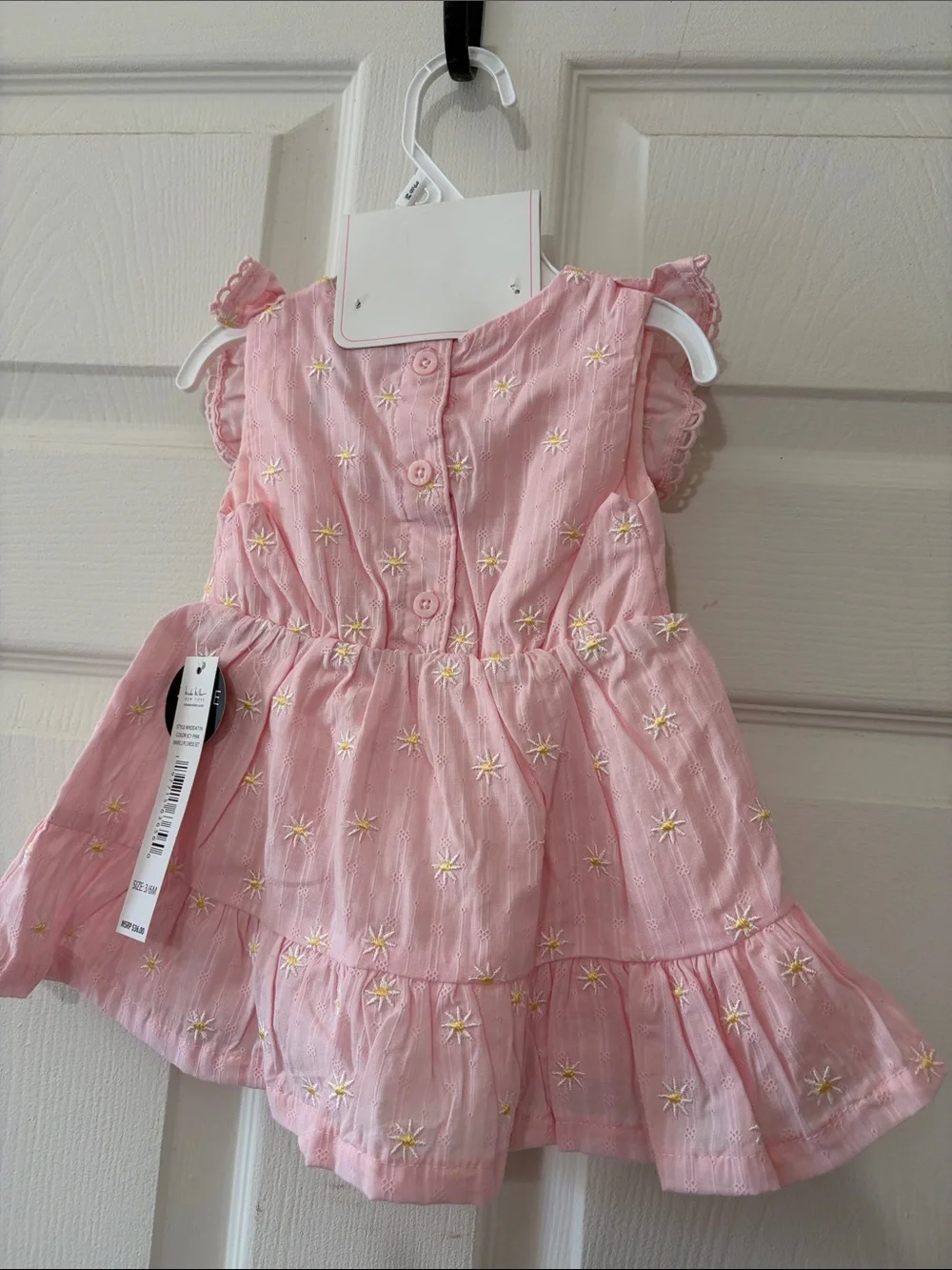 NWT Nicole Miller New York Pink Embroidered Baby Dress